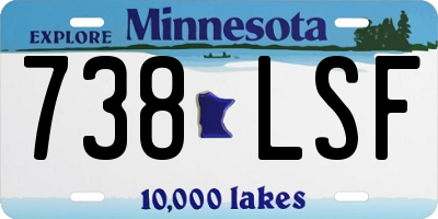 MN license plate 738LSF