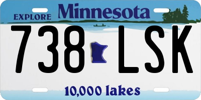 MN license plate 738LSK