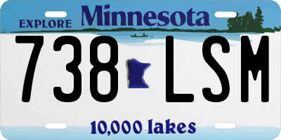 MN license plate 738LSM