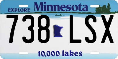 MN license plate 738LSX