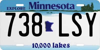 MN license plate 738LSY