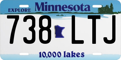 MN license plate 738LTJ