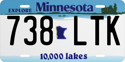 MN license plate 738LTK