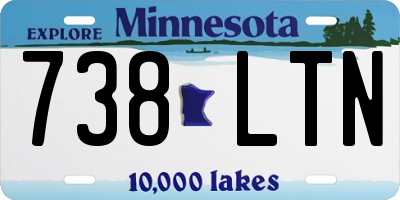 MN license plate 738LTN