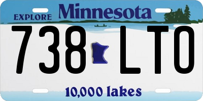 MN license plate 738LTO
