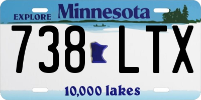 MN license plate 738LTX