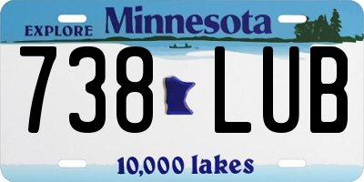 MN license plate 738LUB