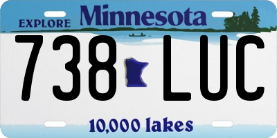 MN license plate 738LUC