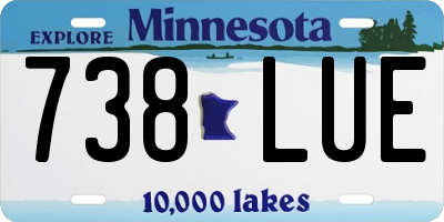 MN license plate 738LUE
