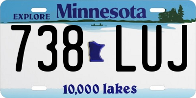 MN license plate 738LUJ