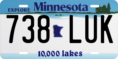 MN license plate 738LUK