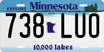 MN license plate 738LUO