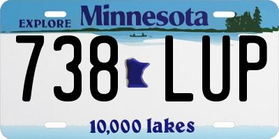 MN license plate 738LUP