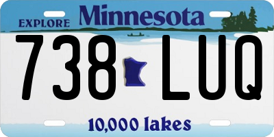 MN license plate 738LUQ