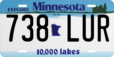 MN license plate 738LUR
