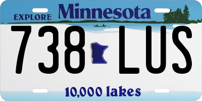 MN license plate 738LUS