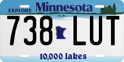 MN license plate 738LUT