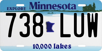 MN license plate 738LUW