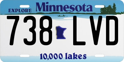 MN license plate 738LVD
