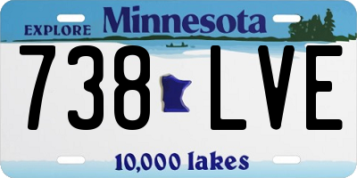 MN license plate 738LVE