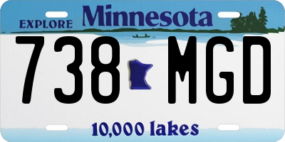 MN license plate 738MGD