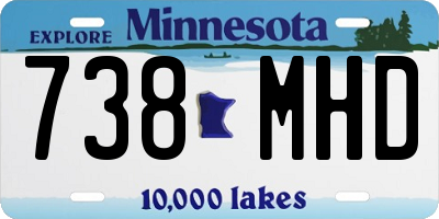 MN license plate 738MHD
