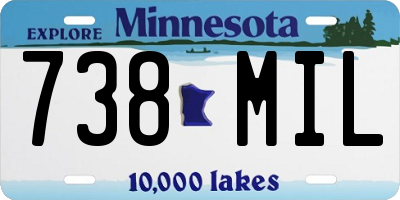 MN license plate 738MIL