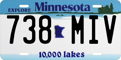 MN license plate 738MIV