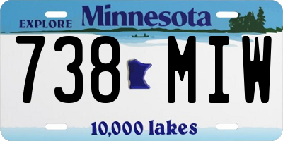 MN license plate 738MIW
