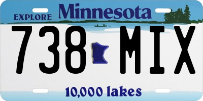 MN license plate 738MIX