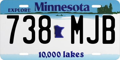 MN license plate 738MJB