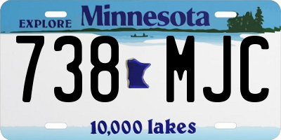 MN license plate 738MJC