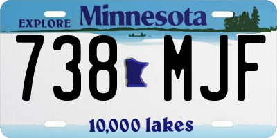 MN license plate 738MJF
