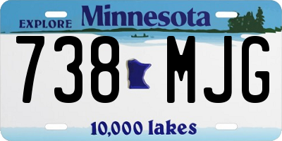 MN license plate 738MJG