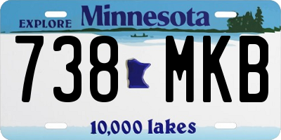 MN license plate 738MKB
