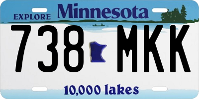 MN license plate 738MKK