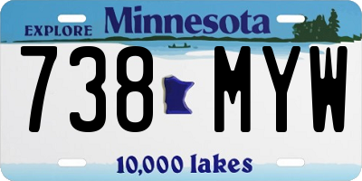 MN license plate 738MYW
