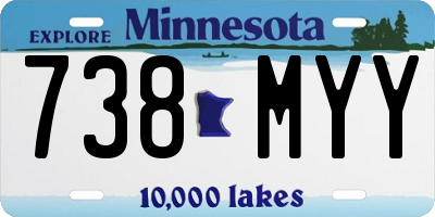 MN license plate 738MYY