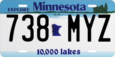 MN license plate 738MYZ
