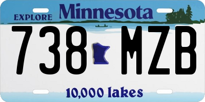 MN license plate 738MZB