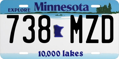 MN license plate 738MZD