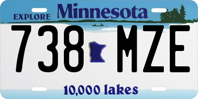 MN license plate 738MZE