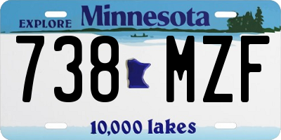 MN license plate 738MZF