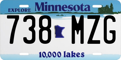 MN license plate 738MZG