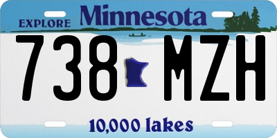 MN license plate 738MZH