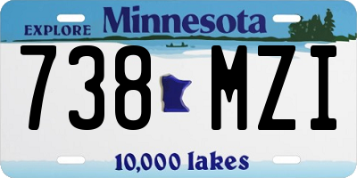 MN license plate 738MZI