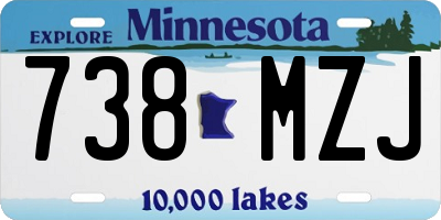 MN license plate 738MZJ