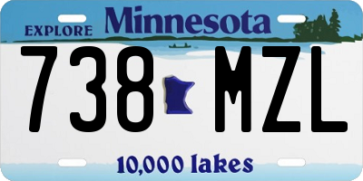 MN license plate 738MZL