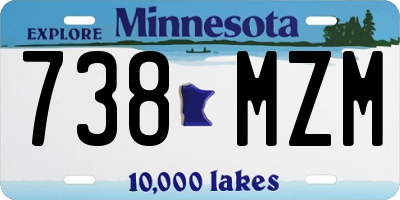 MN license plate 738MZM