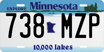MN license plate 738MZP